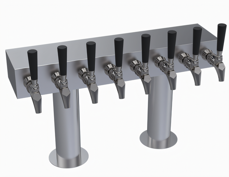 Product image #1 for Krowne Double T-Head Glycol-Cooled Draft Beer Tower, 8-Faucet Capacity