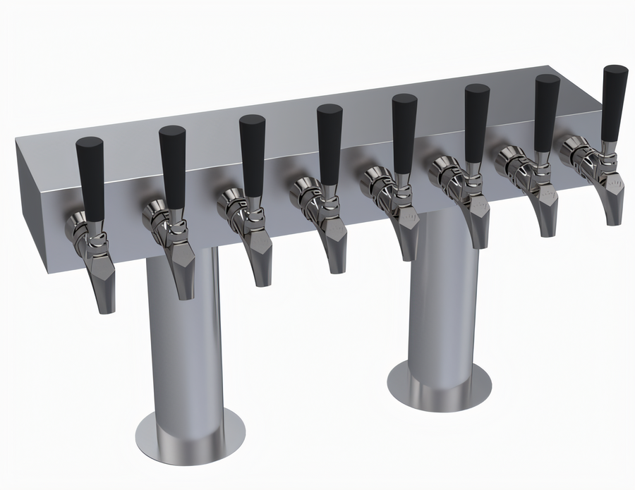 Product image #1 for Krowne Double T-Head Glycol-Cooled Draft Beer Tower, 8-Faucet Capacity