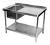 Thumbnail image #1 for Klinger's Trading 48-Inch Stainless Steel Work Table with Left-Side Prep Sink, Backsplash, and Undershelf