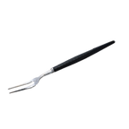 Thumbnail image #1 for American Metalcraft SNF700 7-Inch 2-Tine Stainless Steel Snail Fork with Black Plastic Handle, Satin Finish Case of 600