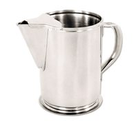 64 oz Stainless Steel Water Pitcher with Ice Guard, Gadroon Base, and Tubular Hollow Handle