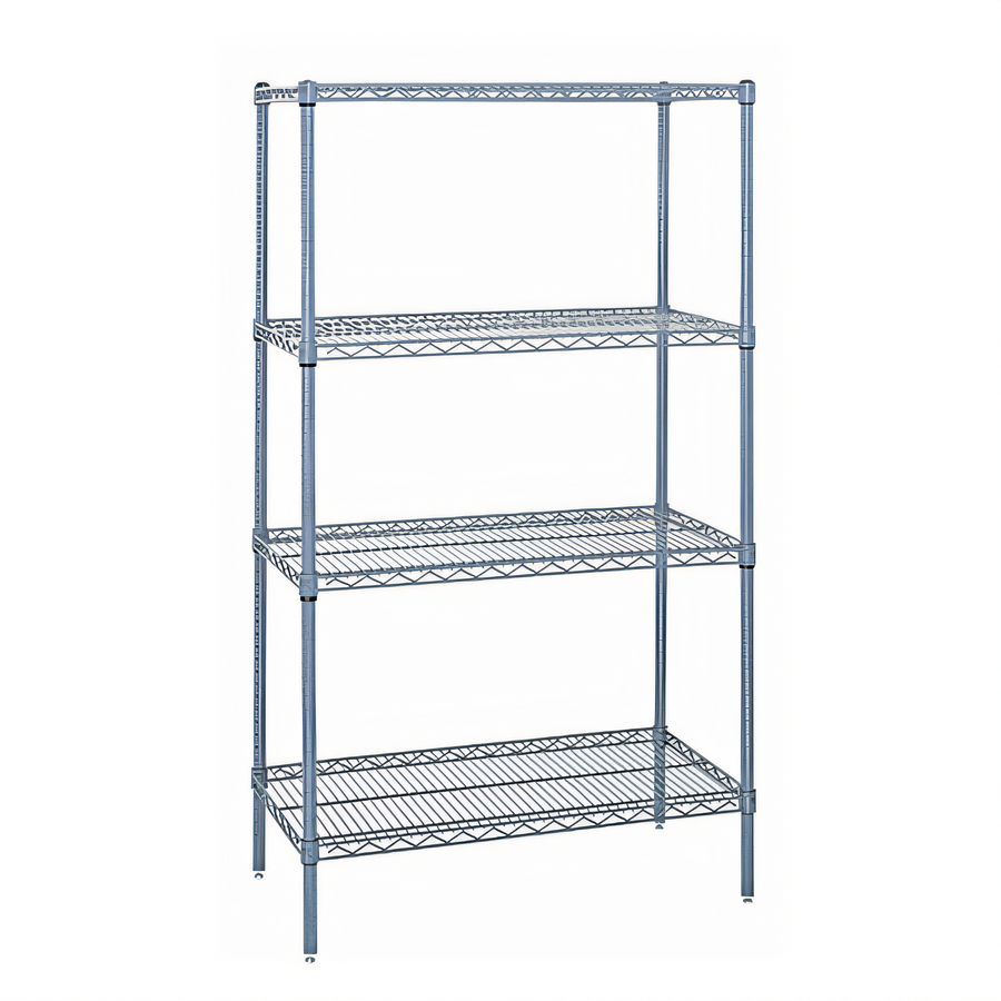 Product image #1 for Quantum WR86-2172C Chrome-Plated 86-Inch Wire Shelving Starter Kit, 72 x 21 Inches, 4 Shelves