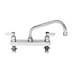 Thumbnail image #1 for Fisher Stainless Steel 8-Inch Centers Deck-Mount Manual Faucet with 10-Inch Swing Spout and Lever Handles