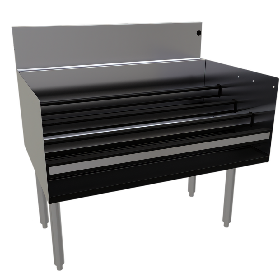 Product image #1 for Glastender 36-Inch Free-Standing 4-Step Underbar Liquor Steps, 24-Inch Deep, Stainless Steel