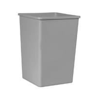 Rubbermaid Commercial Untouchable 35-Gallon Square Open-Top Trash Container, Gray