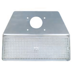 Thumbnail image #1 for Micro Matic USA DP-640DP Surface-Mount Stainless Steel Draft Tower Drip Tray Trough with Perforated Screen, 4-Inch Opening, 1/2-Inch NPT Drain