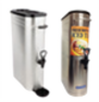 Narrow 4-Gallon Stainless Steel Iced Tea Dispenser with Portable Handles and No-Drip Faucet