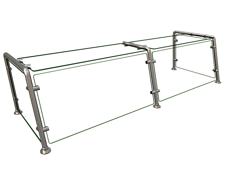Product image #1 for Hatco Flav-R-Shield EP22 Full-Service Pass-Over Sneeze Guard, 2 Bays, 60W x 18D x 18H Inches