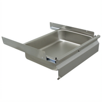 Advance Tabco Deluxe Stainless Steel Work Table Drawer with Keyed Lock and Slides, 20 x 20 x 5 Inch