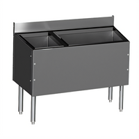 CHOICE 42-Inch Extra Deep Underbar Combo Ice Bin/Cocktail Unit with Left Bottle Well and 10-Circuit Cold Plate