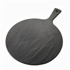 Thumbnail image #1 for American Metalcraft FSR14 Round Melamine Serving Peel with Handle, Black Faux Slate Finish, 15-Inch Case of 12