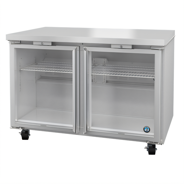 Product image #1 for Hoshizaki Steelheart 48-Inch 2-Section Undercounter Reach-In Refrigerator with Glass Doors