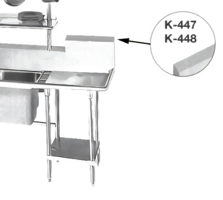Product image #1 for Advance Tabco High Backsplash Sink Splash Guard, Up to 18 Inches, Per Linear Foot