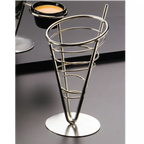 Thumbnail image #1 for American Metalcraft Ironworks SS59 Stainless Steel Conical Single-Cone Serving Basket, 5-Inch Diameter x 9-Inch High Case of 24