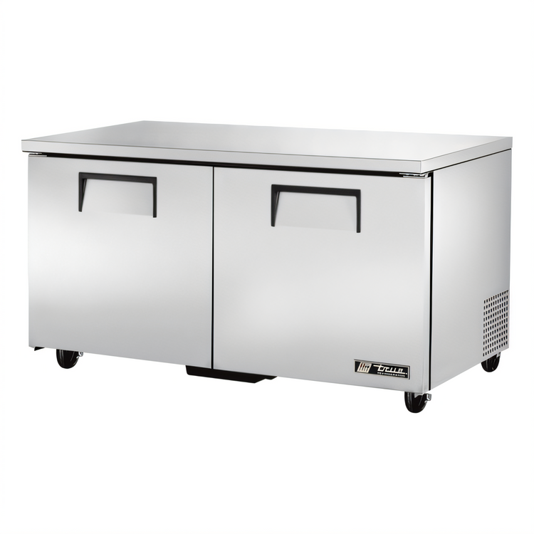 Product image #1 for True 2-Section Undercounter Refrigerator with Solid Doors, 60 3/8" Wide, Stainless Steel, 115V