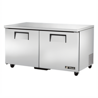 True 2-Section Undercounter Refrigerator with Solid Doors, 60 3/8