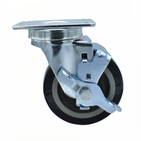 BK Resources 4SBR-1PT-PLY-TLB Shelf Casters & Leveling Feet