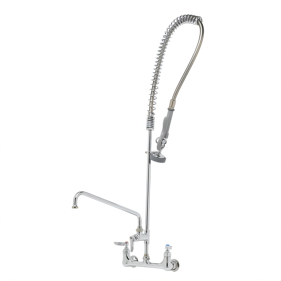 Product image #1 for T&S Brass EasyInstall Wall-Mount Pre-Rinse Unit with 12-Inch Add-On Faucet, 8-Inch Centers