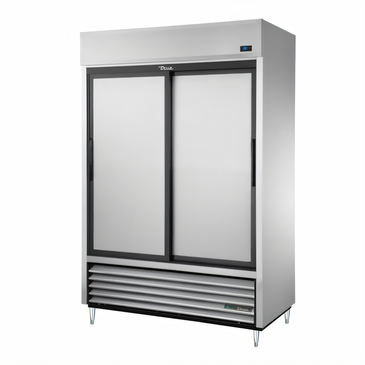 Product image #1 for True TSD-47-HC 2 Section Reach-In Refrigerator with Stainless Steel Solid Sliding Doors