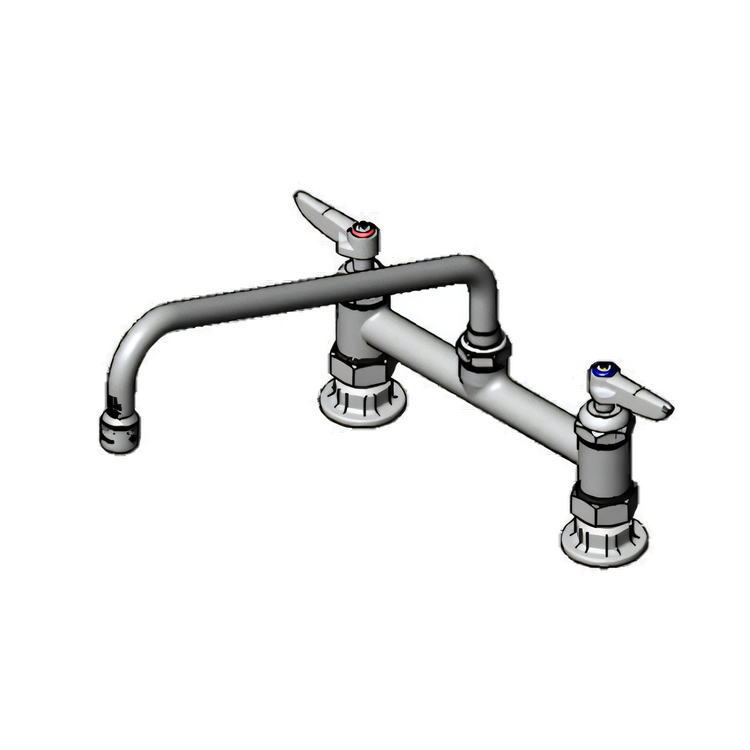Product image #1 for T&S Brass B-0221-CR-K-F10 Double-Handle Deck Mount Pantry Faucet with 12-Inch Swing Nozzle