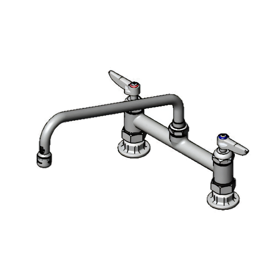 Product image #1 for T&S Brass B-0221-CR-K-F10 Double-Handle Deck Mount Pantry Faucet with 12-Inch Swing Nozzle