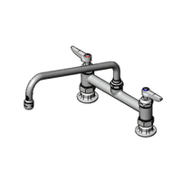 T&S Brass B-0221-CR-K-F10 Double-Handle Deck Mount Pantry Faucet with 12-Inch Swing Nozzle