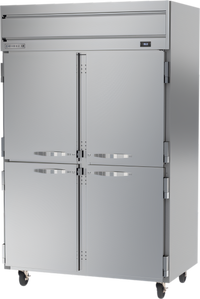Beverage-Air Horizon Series Two-Section Top-Mount Reach-In Refrigerator with Four Half-Solid Doors