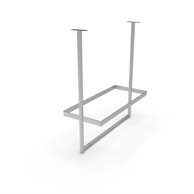 Product image #1 for John Boos Square Ceiling-Mounted Stainless Steel Pot Rack with 12 Double Hooks, 43-1/4 x 18 x 48 Inches
