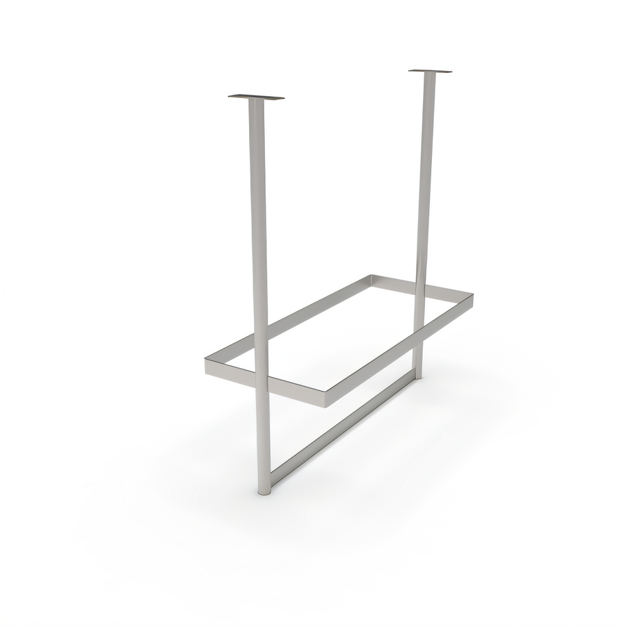 Product image #1 for John Boos Square Ceiling-Mounted Stainless Steel Pot Rack with 12 Double Hooks, 43-1/4 x 18 x 48 Inches