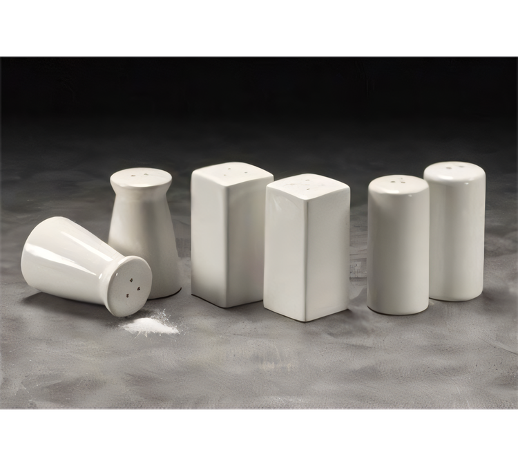 Product image #1 for American Metalcraft White Ceramic Round Salt & Pepper Shaker Set, 2.5 oz