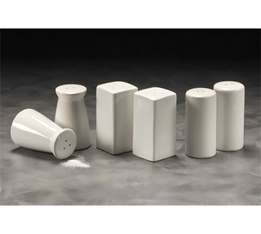 Product image #1 for American Metalcraft White Ceramic Round Salt & Pepper Shaker Set, 2.5 oz
