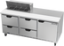 Thumbnail image #1 for Beverage-Air 72-Inch Three-Section Sandwich Top Refrigerated Counter with 8-Pan Top, 4 Drawers, and 1 Door