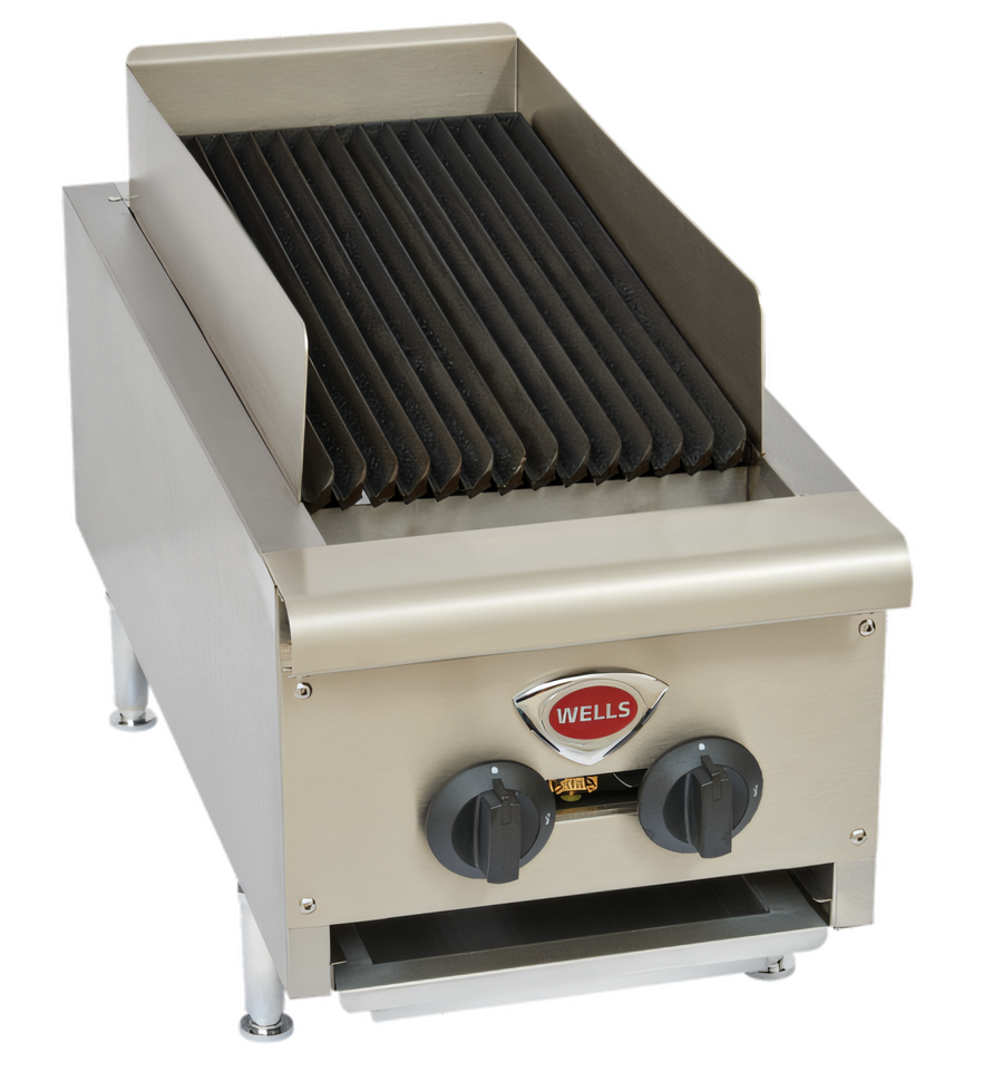Product image #1 for Wells HDCB-1230G Countertop Natural Gas Charbroiler, 14 Inch Wide, 2 Cast Iron Radiant Burners