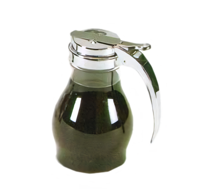 Product image #1 for Vollrath Dripcut 16 oz Clear Polycarbonate Syrup Server with Chrome-Plated Top