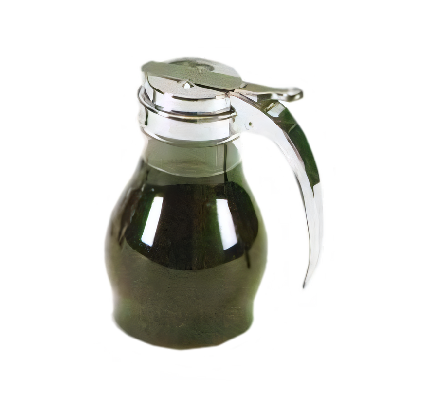 Product image #1 for Vollrath Dripcut 16 oz Clear Polycarbonate Syrup Server with Chrome-Plated Top