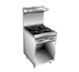 Thumbnail image #1 for Comstock-Castle F32 24-Inch 4-Burner Gas Range with Open Front Cabinet Base and High Back Riser Shelf
