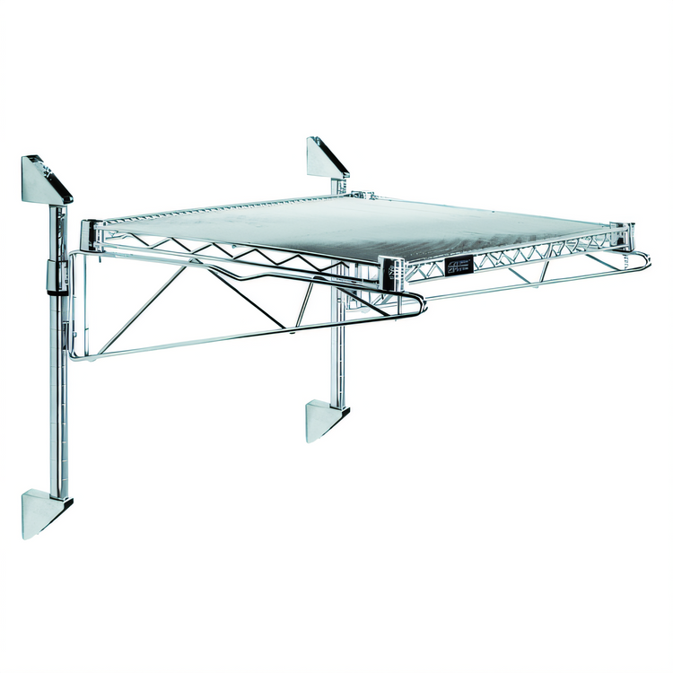 Product image #1 for Quantum WC14-CB2130C Cantilever Single Shelf Wall-Mount Wire Shelving Unit, 30 x 21 Inches, Chrome Plated