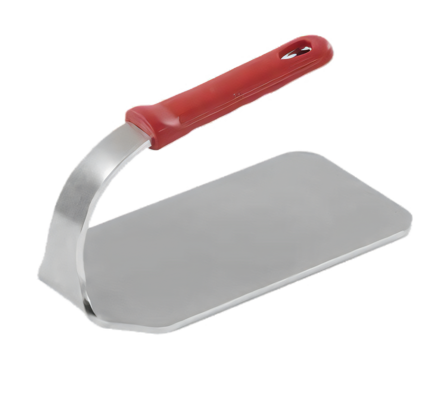 Product image #1 for Vollrath Flat-Bottom Stainless Steel Steak Weight with Red Silicone Handle, 2.5 lb