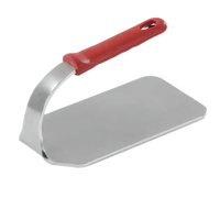 Vollrath Flat-Bottom Stainless Steel Steak Weight with Red Silicone Handle, 2.5 lb