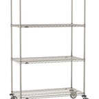 Thumbnail image #1 for Metro Super Erecta SE-2424S-80-M4 Mobile Wire Shelving Unit, 24"W x 24"D x 80"H, 900 lb. capacity per unit, 1" shelf adjustment, (4) wire shelves