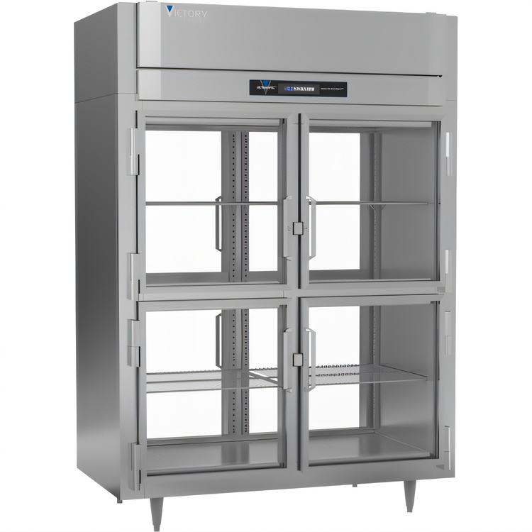 Product image #1 for Victory UltraSpec Series Extra Wide Pass-Thru Glass Half-Door Freezer, 2-Section, Self-Contained