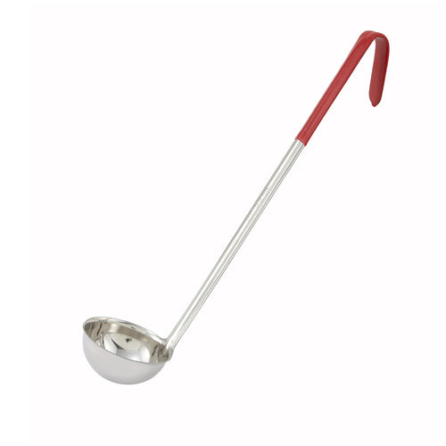 Product image #1 for Winco 2 oz Red Stainless Steel One-Piece Ladle with 12-1/2 Inch Handle