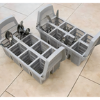 Thumbnail image #1 for Eurodib USA Lamber CC00043 Dishwasher Cutlery Basket, 8 Compartments, Plastic, Gray, 17-1/2" x 8-1/4" x 10-1/4"H