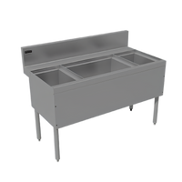 Advance Tabco Prestige Supreme 60-Inch Stainless Steel Underbar Ice Chest with 10-Circuit Cold Plate and Dual Bottle Racks