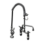 Thumbnail image #1 for T&S Brass EasyInstall B-2430-B145X44H Deck-Mount Pre-Rinse Unit with Add-On Faucet, Spring-Action Gooseneck and 44-Inch Hose