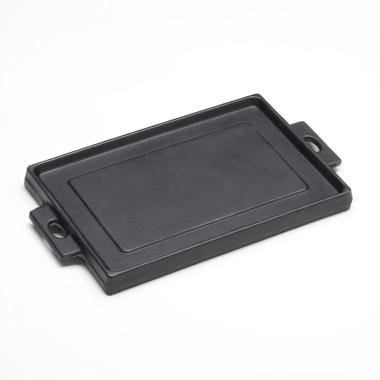 Product image #1 for American Metalcraft Mini Rectangular Cast Iron Griddle Plate with Handles, Dual-Sided Surface