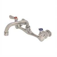 Splash-Mounted Commercial Faucet with 8-Inch Centers and 8-Inch Standard Swivel Spout