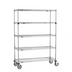Thumbnail image #1 for Metro Super Erecta 5-Tier Wire Shelf Stem Caster Cart, 48 x 18 x 68 Inches, Chrome Plated