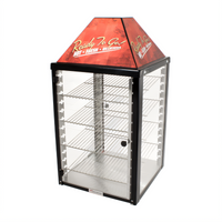Countertop Hot Food Display Warmer Case with Straight Glass Sides and Sliding Rear Doors
