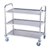 Thumbnail image #1 for Serv-Ware Stainless Steel 3-Tier Economy Bus Cart, 20 x 37 Inch Shelves